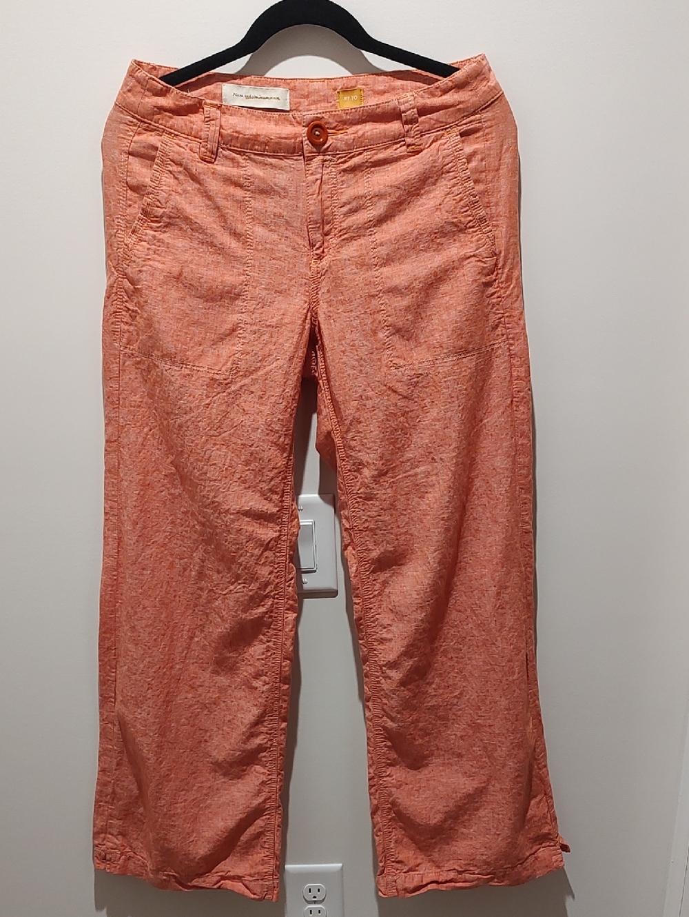 Pilcro Coral Orange Wide-Leg Pants